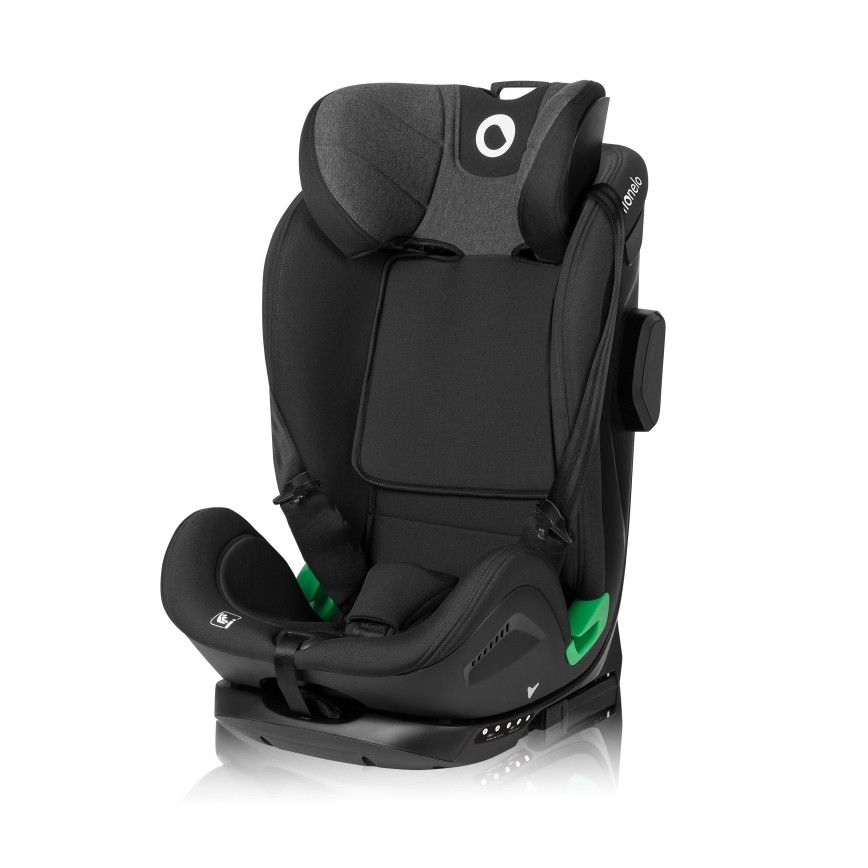 Lionelo - Roterbar bilbarnstol med bas HARPER i-Size 76-150 cm Black Carbon