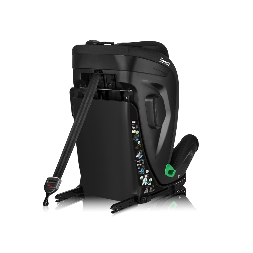 Lionelo - Roterbar bilbarnstol med bas HARPER i-Size 76-150 cm Black Carbon