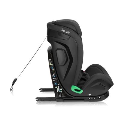 Lionelo - Roterbar bilbarnstol med bas HARPER i-Size 76-150 cm Black Carbon