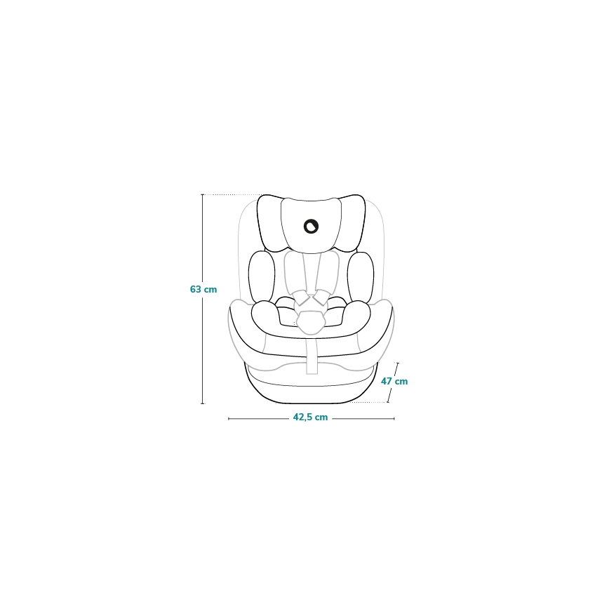 Lionelo - Roterbar bilbarnstol med bas HARPER i-Size 76-150 cm Black Carbon