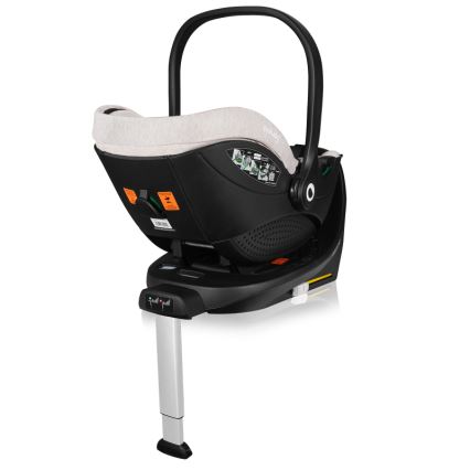 Lionelo - Roterbar bilbarnstol med bas MOXIE SET i-Size 40-87 cm Beige Sand