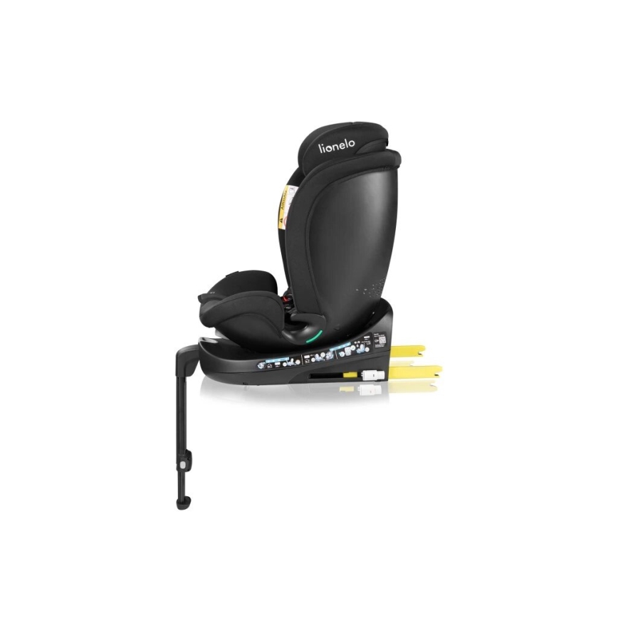 Lionelo - Bilbarnstol med bas, roterbar NAVY i-Size 40-150 cm svart