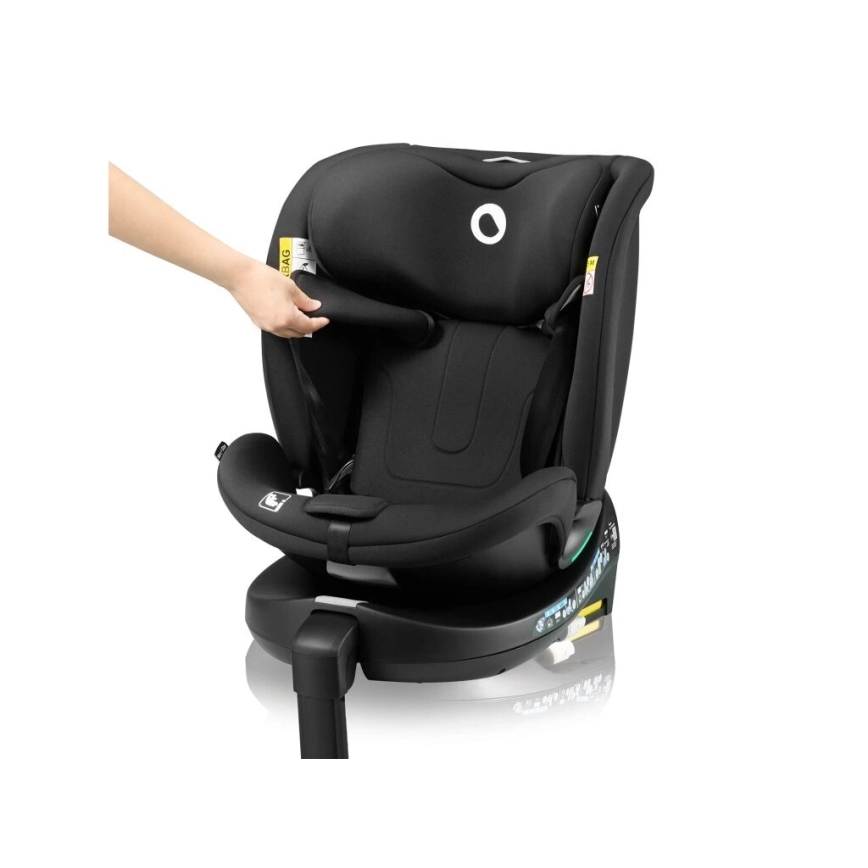 Lionelo - Bilbarnstol med bas, roterbar NAVY i-Size 40-150 cm svart