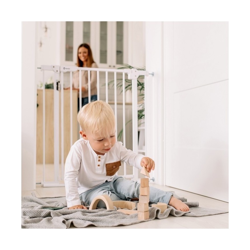 Lionelo - Säkerhetsgrind TRUUS SLIM LED 1xAAA vit