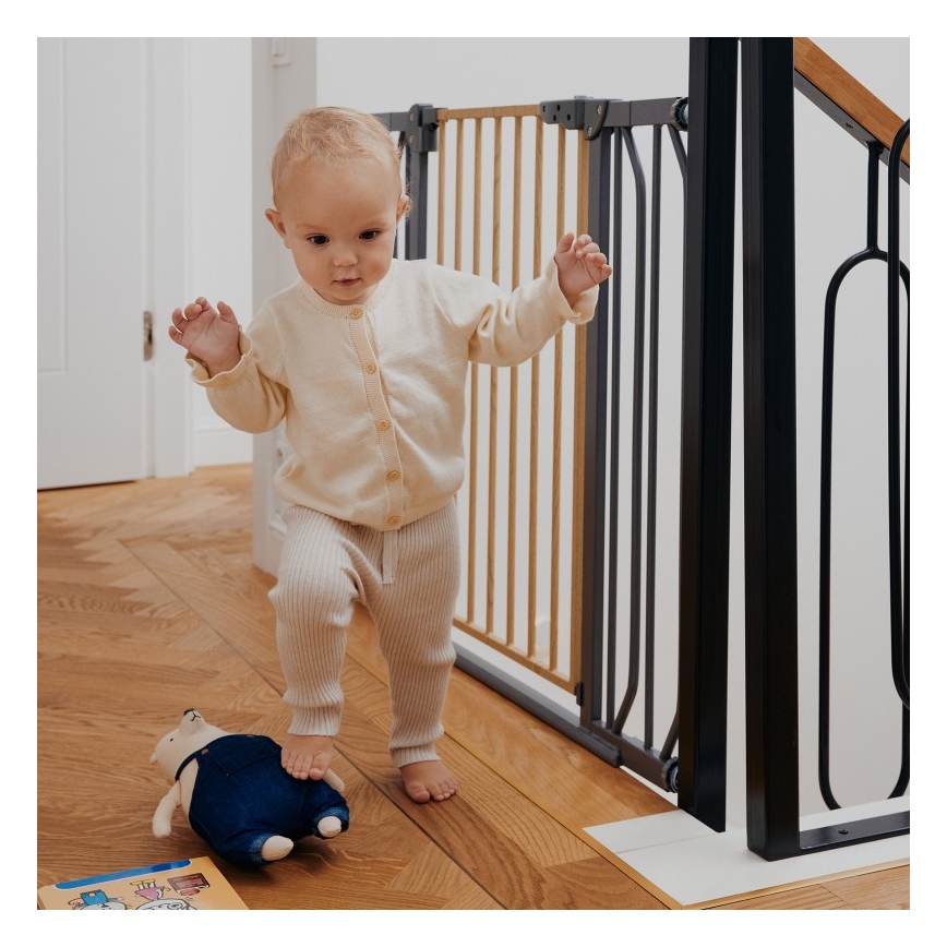 Lionelo - Säkerhetsgrind TRUUS SLIM svart/beige