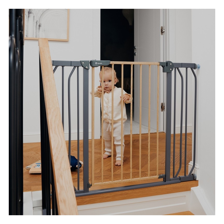 Lionelo - Säkerhetsgrind TRUUS SLIM svart/beige