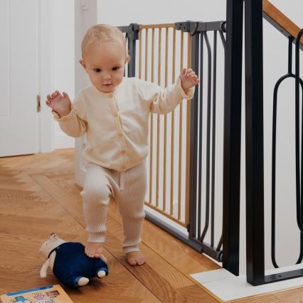 Lionelo - Säkerhetsgrind TRUUS SLIM svart/brun