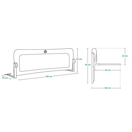 Lionelo - Sänggrind för sängen EVA beige