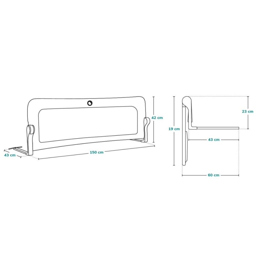 Lionelo - Sänggrind för sängen EVA beige