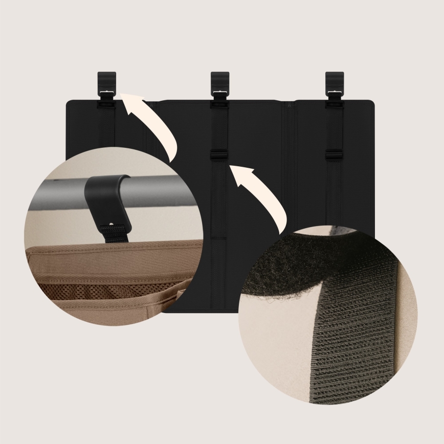 Lionelo - SIDEPOCKET 3 i 1 spjälsängsficka, svart