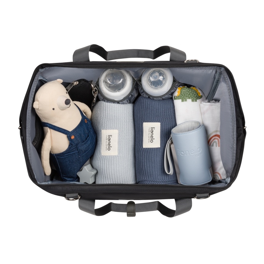 Lionelo - Skötväska till barnvagn IDA Black Onyx