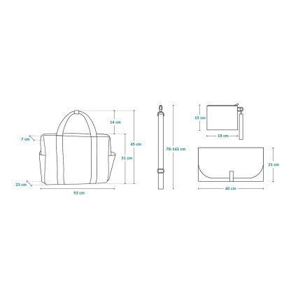 Lionelo - Skötväska till barnvagn IDA Grey Concrete