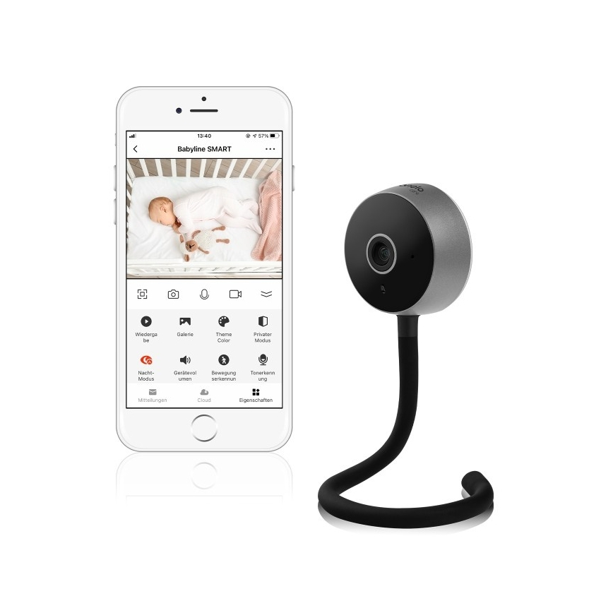Lionelo - Smart babymonitor BABYLINE SMART Wi‑Fi, svart