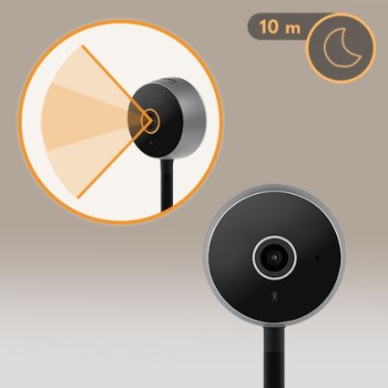 Lionelo - Smart babymonitor BABYLINE SMART Wi‑Fi, svart