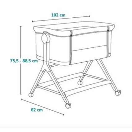 Lionelo - Spjälsäng 3 i 1 LEONIE PLUS grå