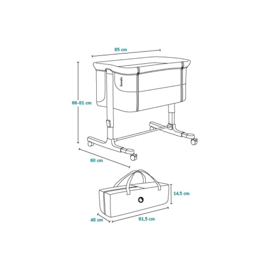 Lionelo - Spjälsäng 3i1 AURORA beige