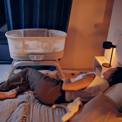 Lionelo - Spjälsäng CORAL med inbyggd våg, vit