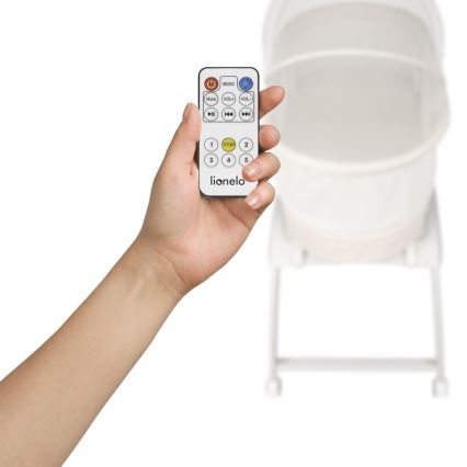 Lionelo - Spjälsäng CORAL med inbyggd våg, vit