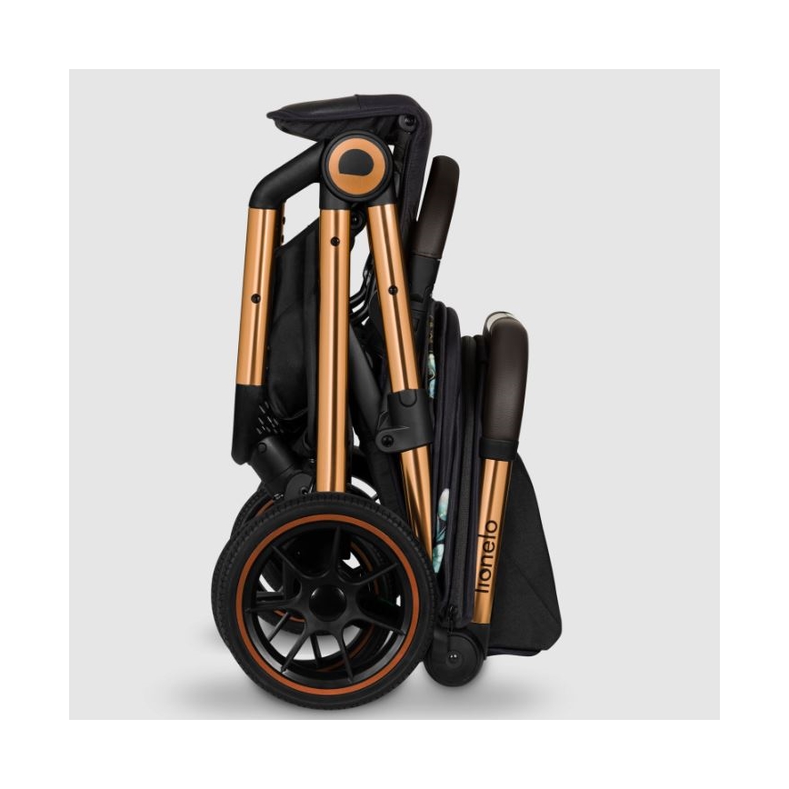 Lionelo - Sportig barnvagn CLOE svart/blå/guld