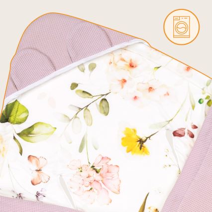 Lionelo - Svepfilt för bilbarnstol TRAVEL SWADDLE 90x90 cm Rosa blomma