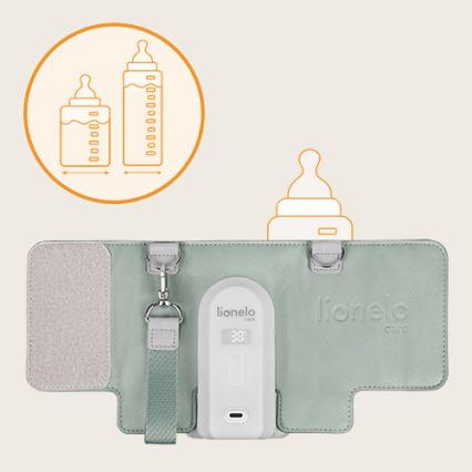 Lionelo - Uppladdningsbar flaskvärmare THERMUP GO EVO 18W/5V grön/vit