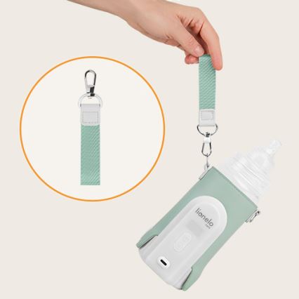 Lionelo - Uppladdningsbar flaskvärmare THERMUP GO EVO 18W/5V grön/vit