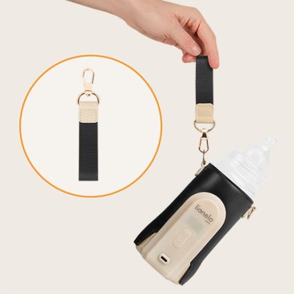 Lionelo - Uppladdningsbar flaskvärmare THERMUP GO EVO 18W/5V svart/beige