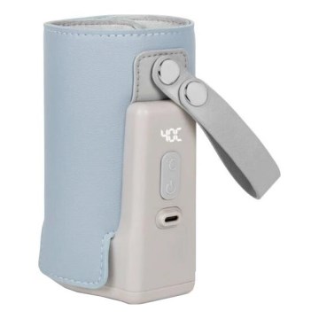 Lionelo - Uppladdningsbar flaskvärmare THERMUP GO PLUS 10W/5V blå/grå