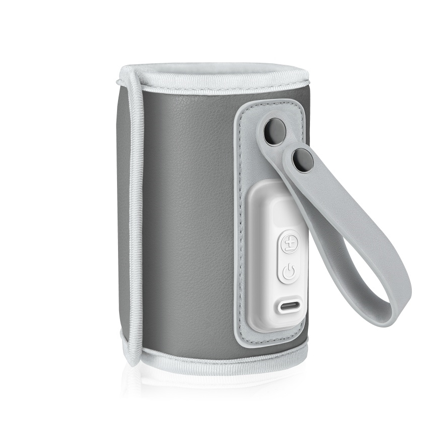 Lionelo - Uppladdningsbar nappflaskvärmare THERMUP GO 18W/5V Grå/Silver