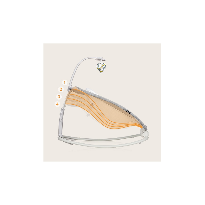 Lionelo - Vibrerande babygunga med melodi PASCAL, 2xAA, grå