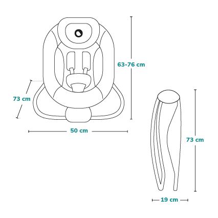 Lionelo - Vibrerande babygunga med melodi PASCAL, 2xAA, grå