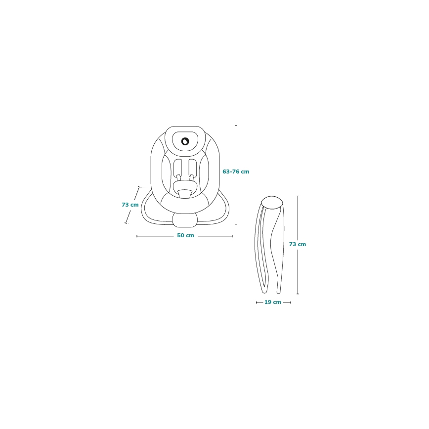 Lionelo - Vibrerande babygunga med melodi PASCAL, 2xAA, grå