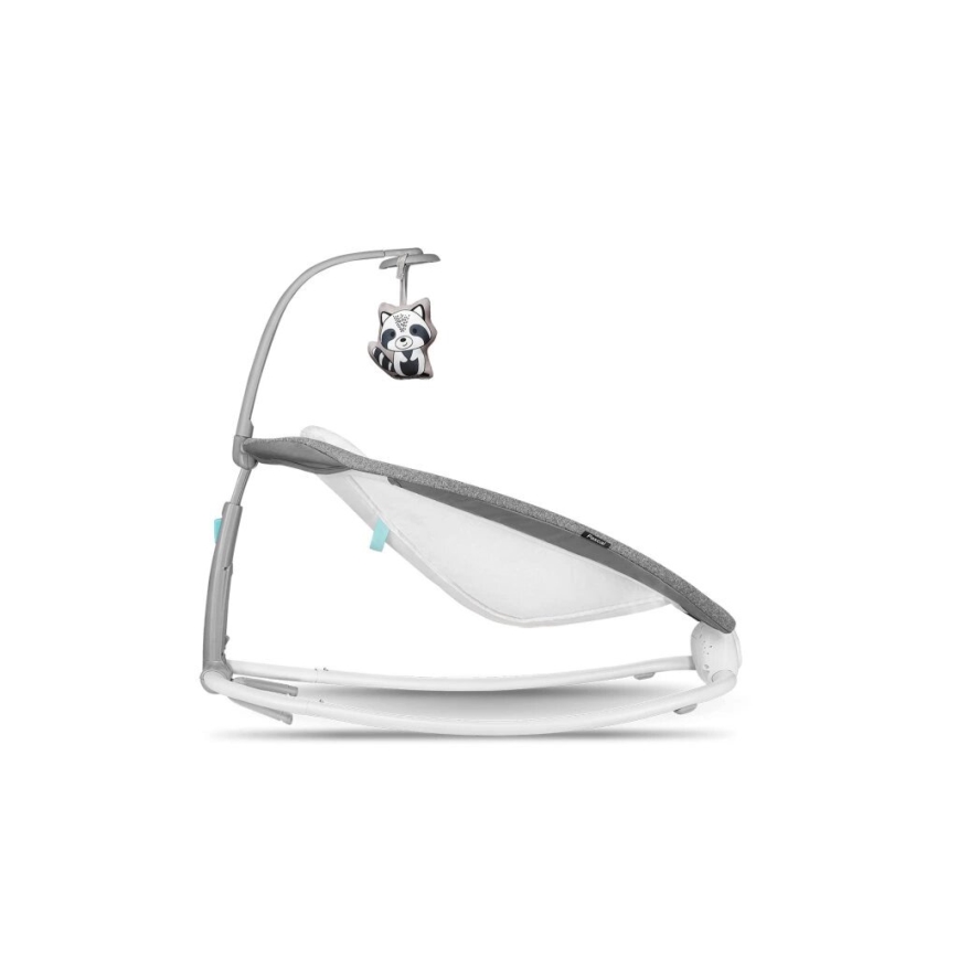 Lionelo - Vibrerande vippstol med melodi PASCAL 2xAA grå/turkos