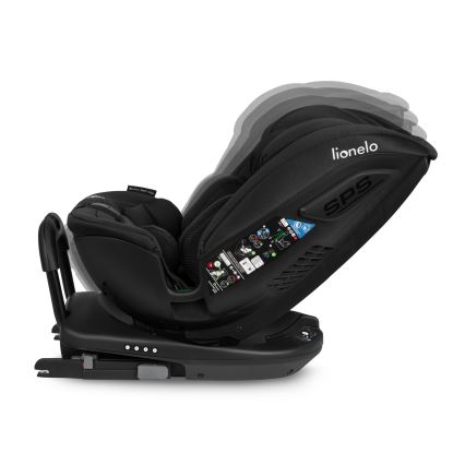 Lionelo - Vridbar bilbarnstol med bas BASTIAAN i-Size 40-150 cm Black Carbon