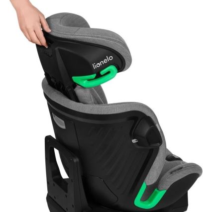 Lionelo - Vridbar bilbarnstol med bas HARMONY i-Size 40-150 cm grå