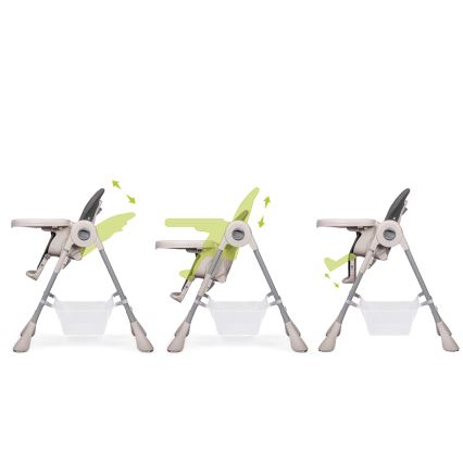 Lionelo - ZANNA barnmatstol, grå