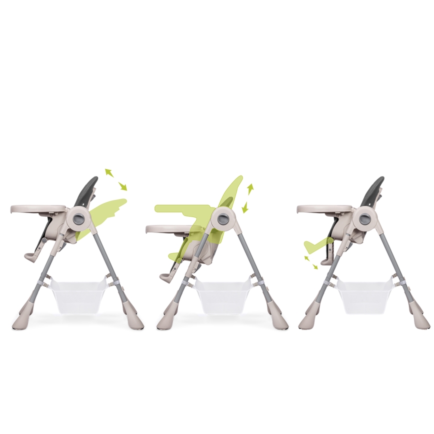 Lionelo - ZANNA barnmatstol, grå