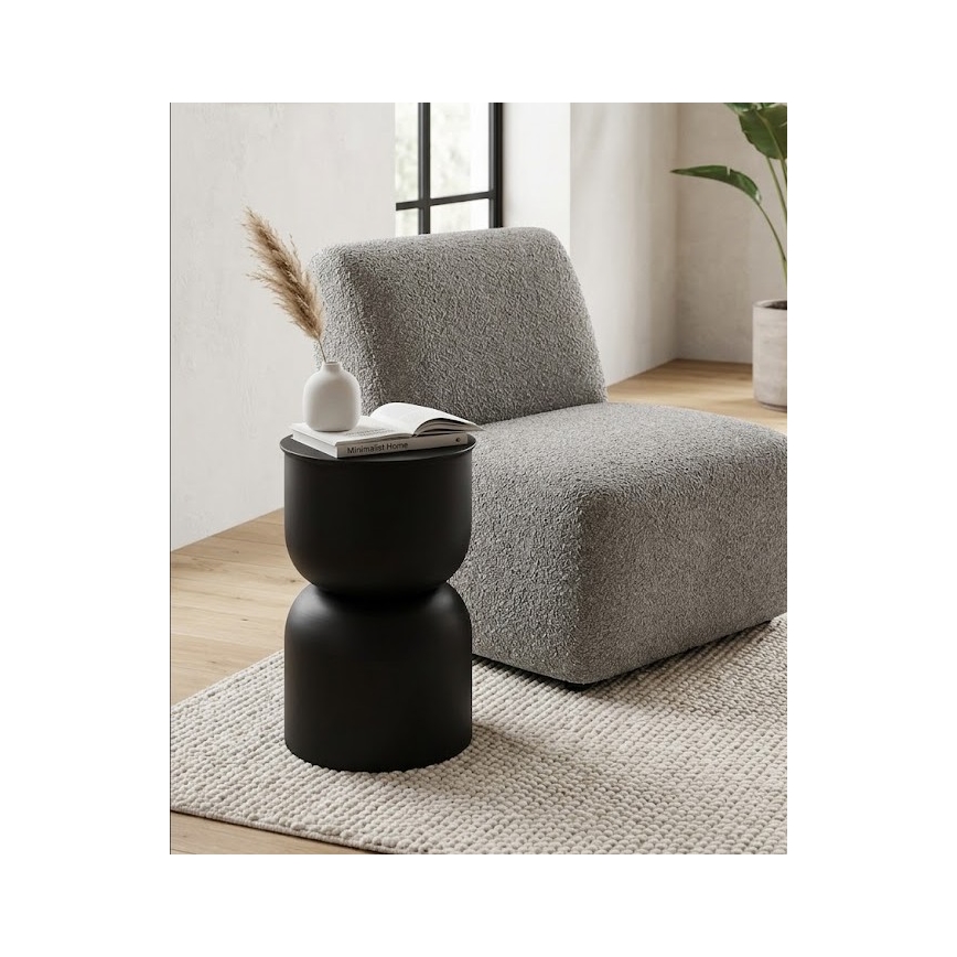Litet sidobord PETIT Ø 31 cm, svart