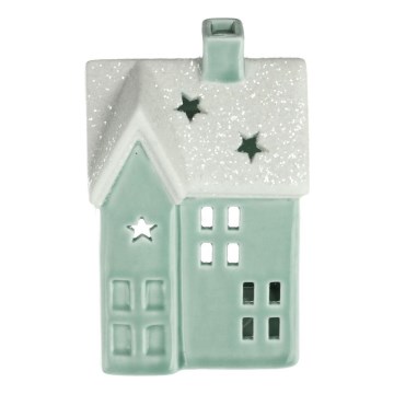 ljus porslinshus 11,1 cm mint