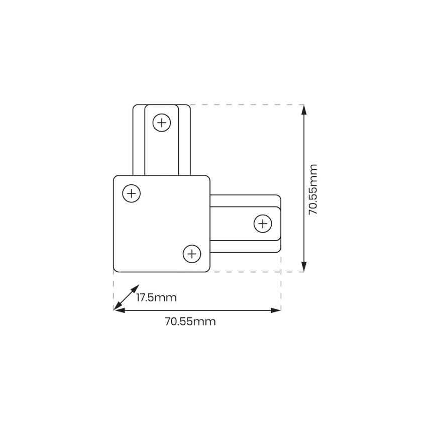 Ljuskontakt i skensystem 1-fas typ L svart