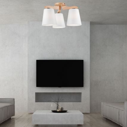 Ljuskrona ANDREA 3×E27/60W/230V ek/Vit
