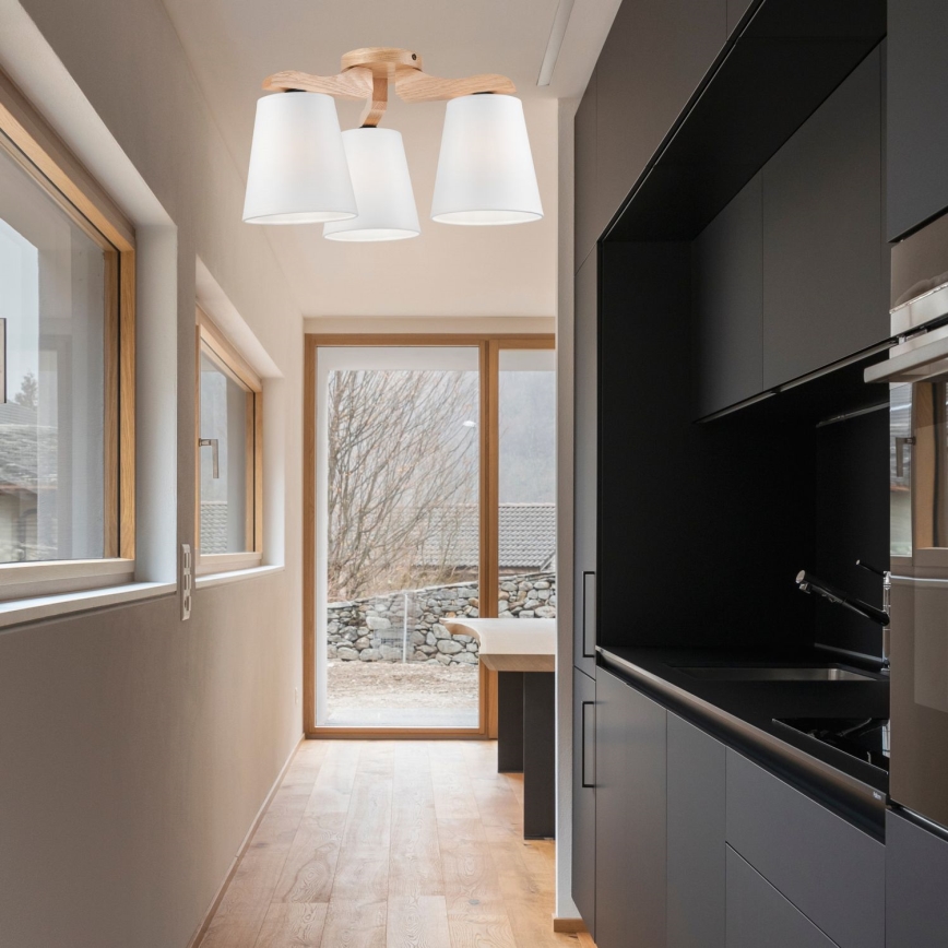 Ljuskrona ANDREA 3×E27/60W/230V ek/Vit