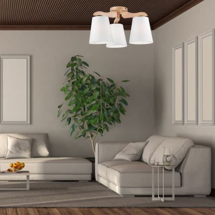 Ljuskrona ANDREA 3×E27/60W/230V ek/Vit