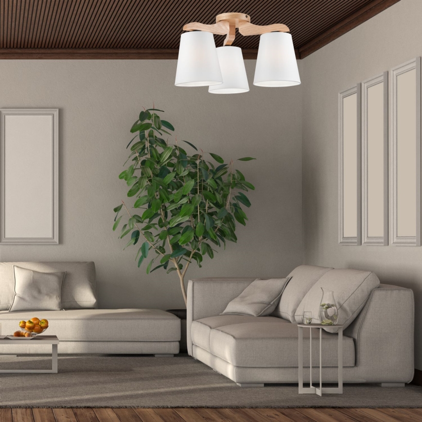 Ljuskrona ANDREA 3×E27/60W/230V ek/Vit