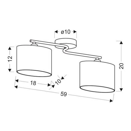 Ljuskrona BAN 2xE14/40W/230V