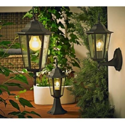 Ljuskrona för utomhusbruk 1xE27/20W/230V IP43 svart