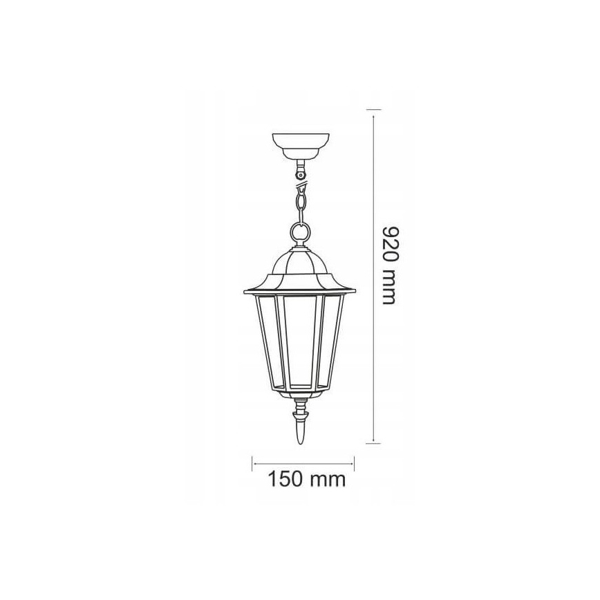 Ljuskrona för utomhusbruk 1xE27/20W/230V IP43 svart