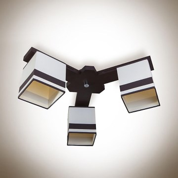 Ljuskrona GRANADA 3xE27/60W/230V brun