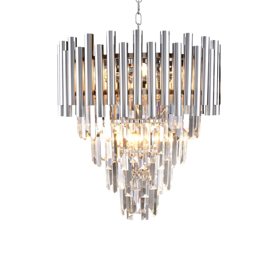 Ljuskrona i kristal med kedja MADISON 9xE14/40W/230V skinande krom