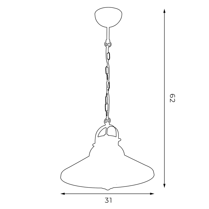 Ljuskrona IRON 1 1xE27/60W svart / mässing